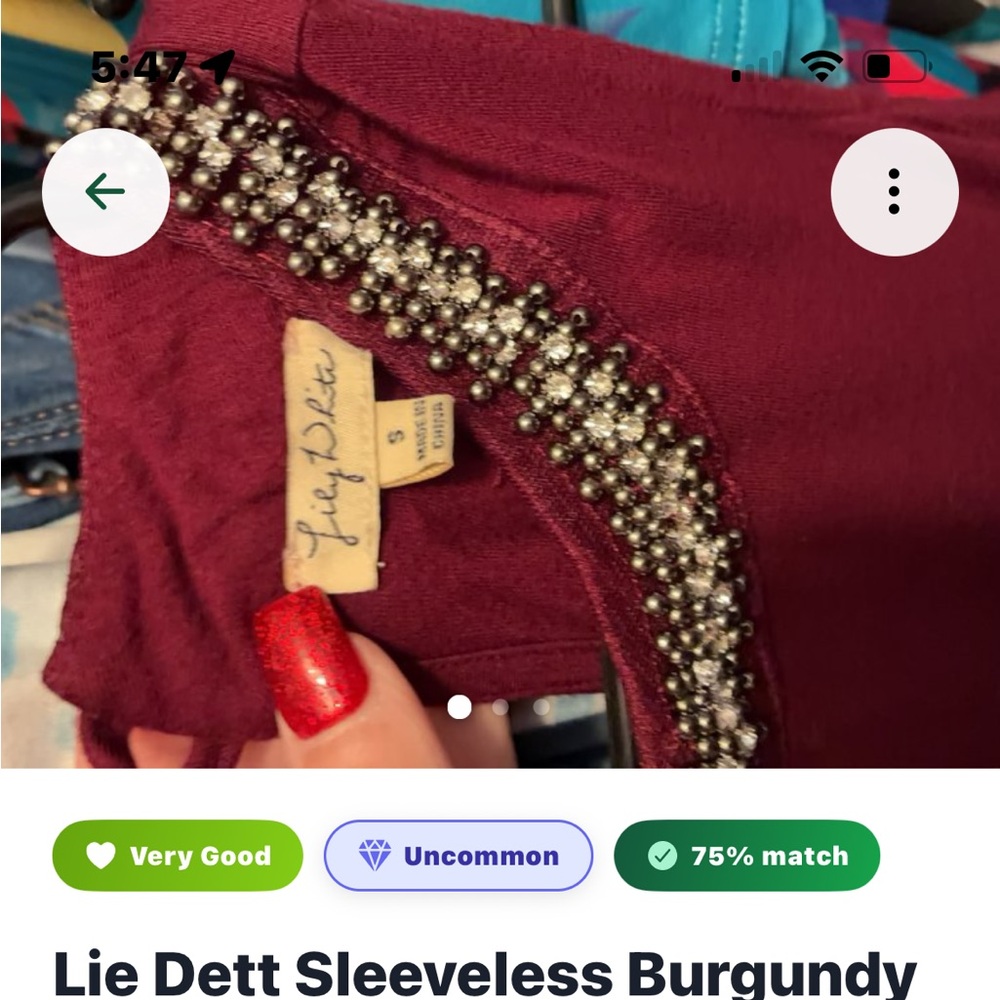 Sleeveless Burgundy Beaded Dress